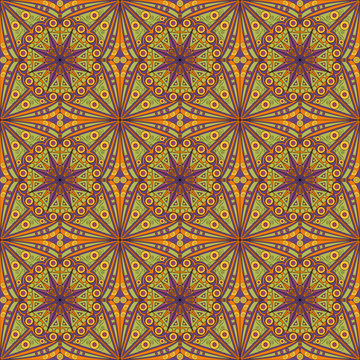 Colorful geometric pattern seamless. Arabesque style