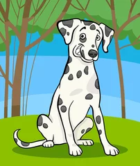 Foto op Plexiglas Honden Dalmatische rasechte hond cartoon afbeelding