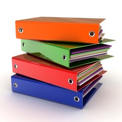 white folders for documents in 3-d visualization