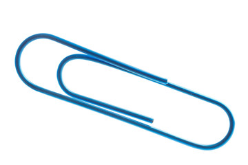 Paper clip macro closeup , isolated on white