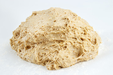 Mixed bun dough ready to rise