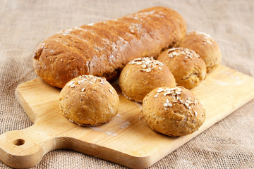 Fresh homemade buns and bread