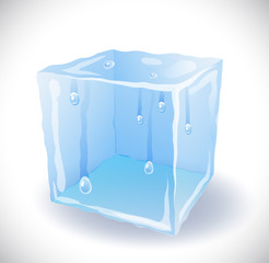 Ice cube with drops