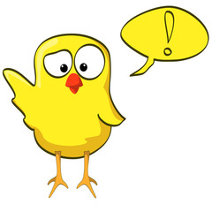 cartoon chicken wave yellow