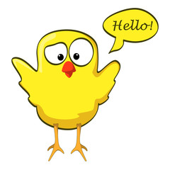 cartoon chicken wings up yellow