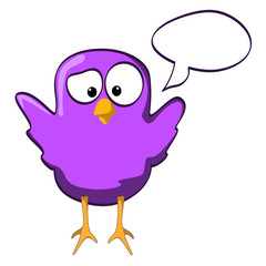 cartoon chicken wings up violet
