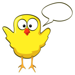 cartoon chicken wings up yellow