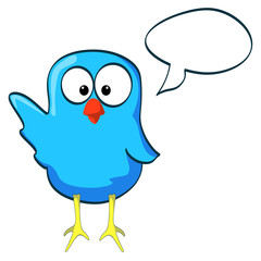 cartoon chicken wave blue