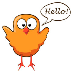 cartoon chicken wings up orange