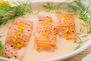 salmon grilled with dill