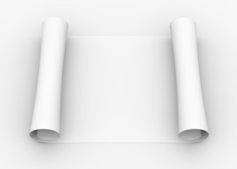 Scroll of white paper