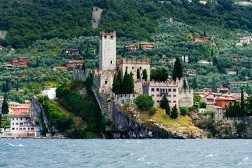Fototapeta na wymiar Malcesine on the shore of Lake Garda