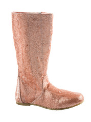 Skin color sequins flat boot