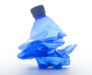 squeezed plastic bottle