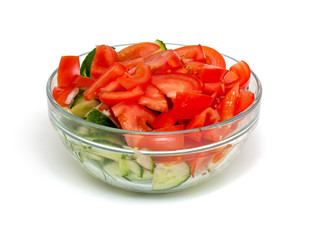 vegetable salad in a glass bowl