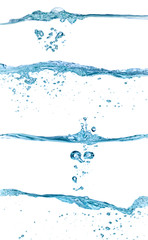 Water waves collection isolated on white background