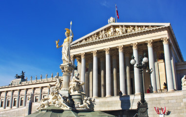 Fototapeta na wymiar Austrian Parliament building in Vienna