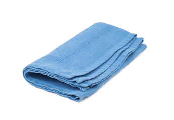 Blue napkin, isolated on white background