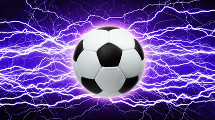 Soccer ball, bright lightnings