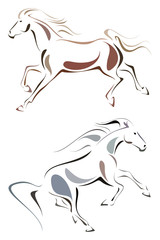 Stylized horses