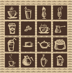 Vector illustration of hot aromatic coffee