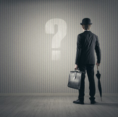 Businessman and questions