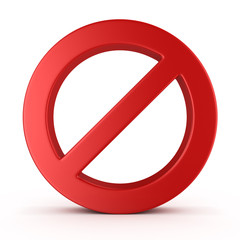 No Sign , isolated on white background