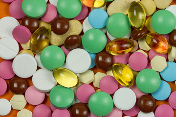 Abstract background of colorful pills