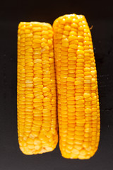 corn on black background