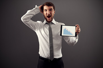 businessman showing graph