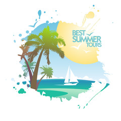  Best summer tours design template in form of blot. 	Best summer