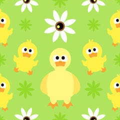 Seamless background with funny duck
