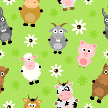 Seamless background card with funny animals