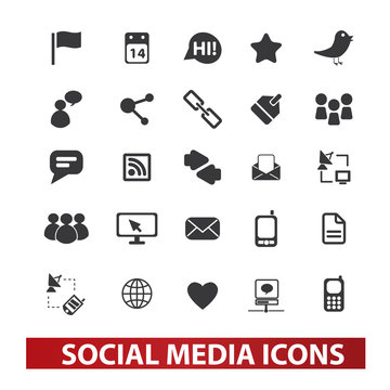 social media icons set , vector