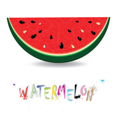 Watermelon fresh slices background. Red sweet juice  vector.