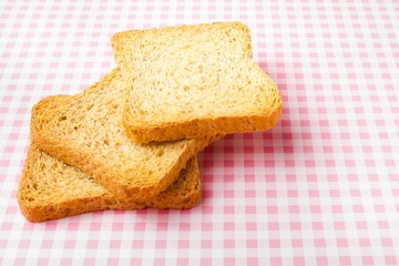 toast on picnic tablecloth