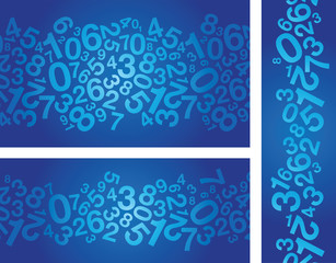 Fototapeta na wymiar abstract blue number background