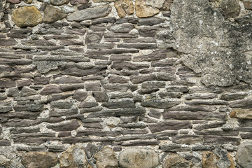 Stone Wall Background with rocks and concrete.