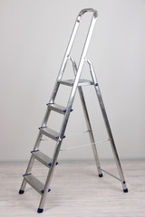 Metal stairs in room