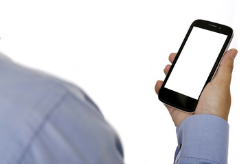 Business Man Holding Smartphone