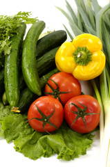 Fototapeta na wymiar Assorted fresh vegetables isolated on white background