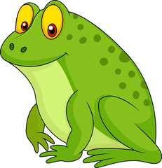 Naklejka premium Cute green frog cartoon