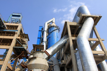 giant mechanical facilities in a cement factory
