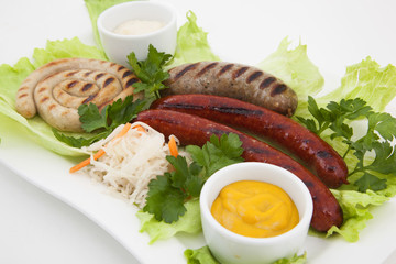Grilled sausages