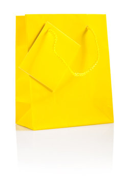 a yellow paper  bag isolated