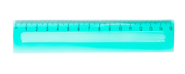 blue school ruller isolated