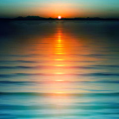 abstract background with sunset and mountains