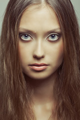 Naklejka premium closeup woman face portrait