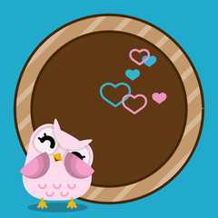 Cute owl frame with place for text