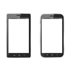 Realistic black vector smartphones